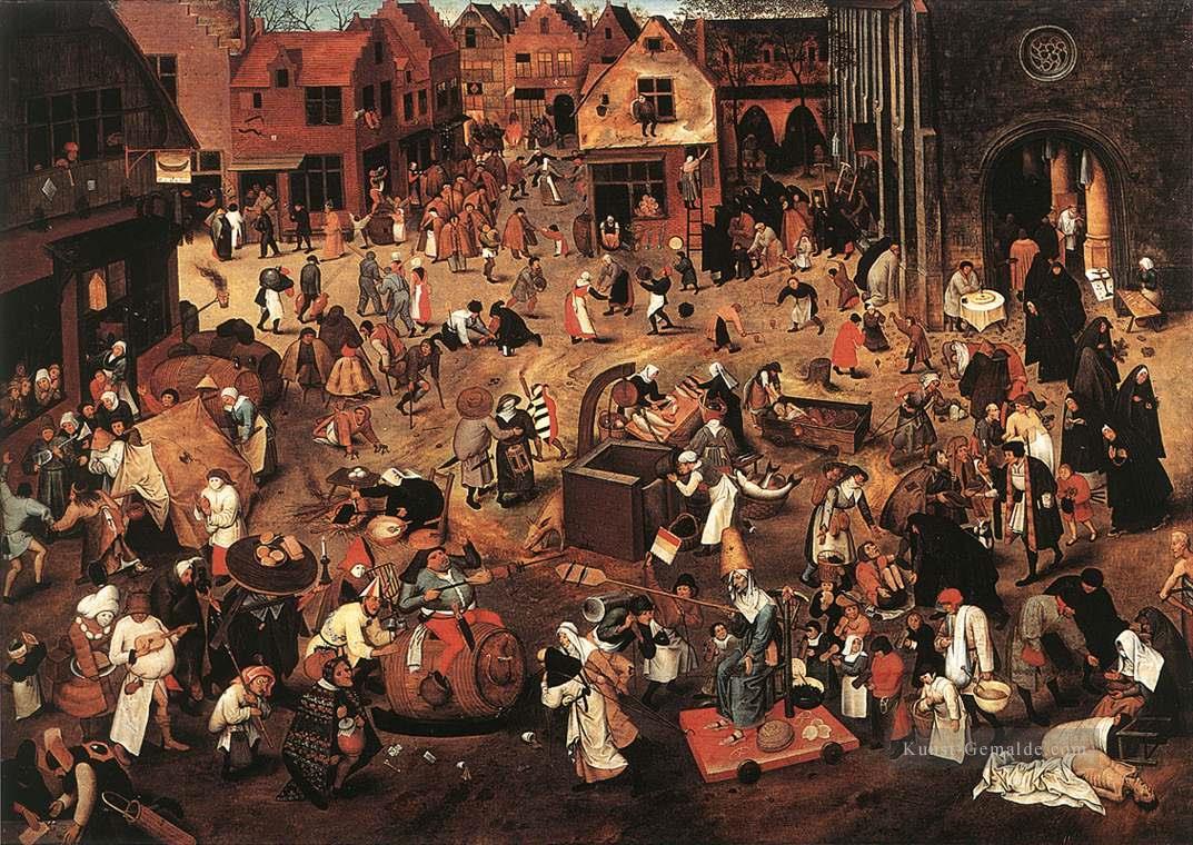 Kampf von Karneval und Bauer genre Pieter Brueghel der Jüngere Ölgemälde